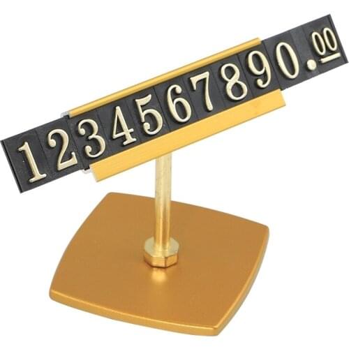 Price Tag Table Shelf Talker Red Wine Aluminum Landing Price Stand Standard Square Bar Price Cubes Display Jewelry Data Strip