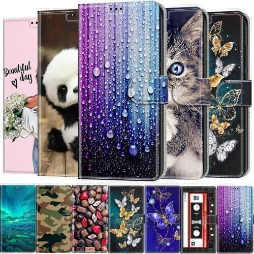 PU Leather Case For Samsung Galaxy A01 A10 A20 A30 A40 A50 A70 A20e A11 A41 A51 A71 M11 Phone Cover Flip Wallet Painted Etui