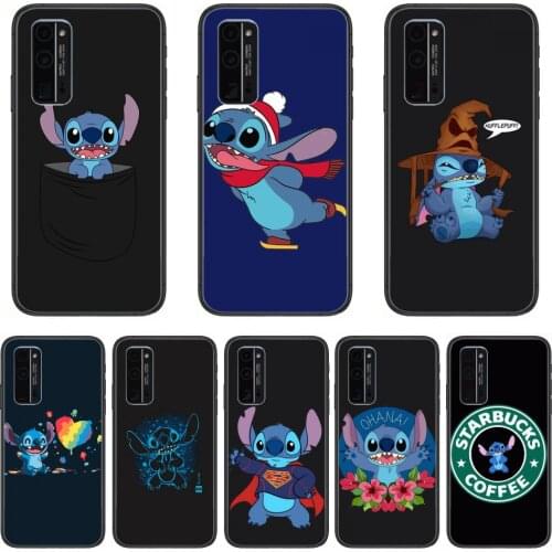Stitch Phone Case Hull For Huawei Honor 8 9 10 20 30 A S Lite Pro 5g i Black Back Soft Cell Cover Pretty