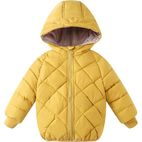 Winter Kids Boys Girls Down Cotton Jacket 2021 Fashion New Solid Hoodies Baby Thick Warm Overcoat for Children Jacket Coats