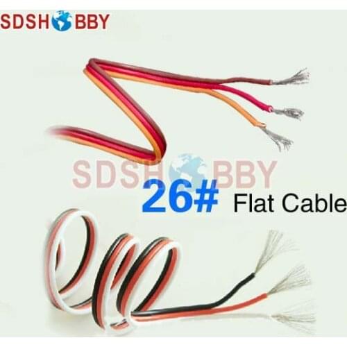 DIY Futaba /JR Color 26# 26AWG Servo Extension Cable/ Flat Cable 1M without Connector-1m
