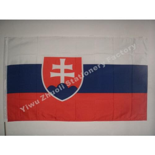 Slovak Republic Flag 150X90cm (3x5FT) 115g 100D Polyester Double Stitched High Quality Free Shipping