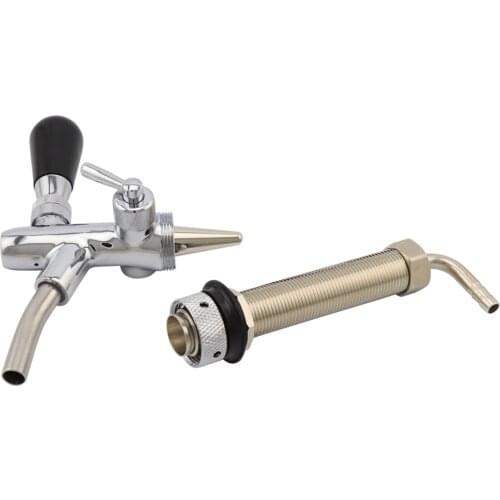 Draft Beer tap faucet, Adjustable Faucet golden plating with 130mm Shank - Keg Tap Kegerator Spout Homebrew Beer Dispenser