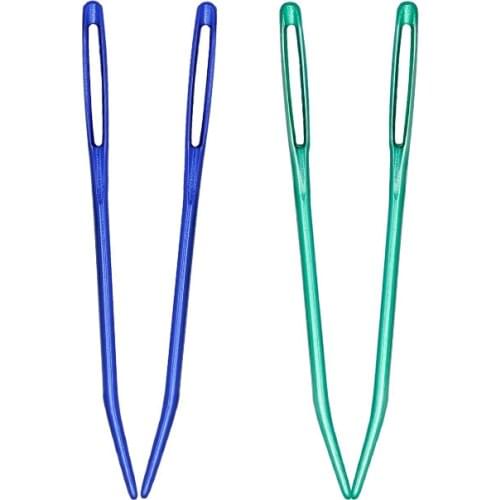 2PCS Large Eyes Jumbo Bent Tapestry Needle Blunt Yarn Needles Sewing Needles Weaving Needles for Beading Quilting Crochet