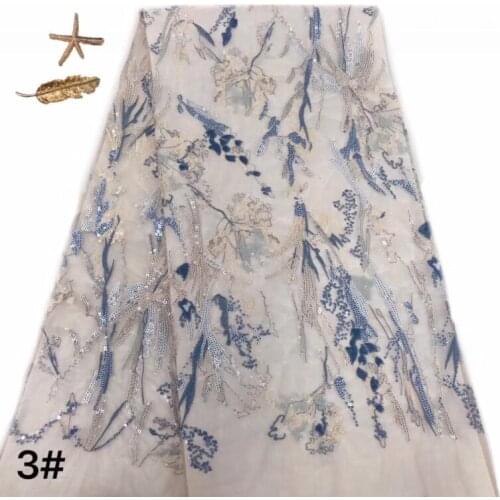 Embroidery african tulle lace fabric for nice dress SYJ-591816 african french lace fabric with sequins
