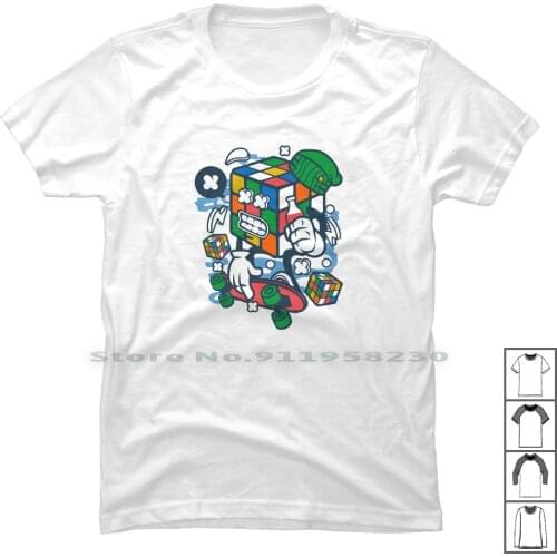 Cube Skater T Shirt 100% Cotton Cartoon Skater Skate Movie Comic Tage Skat Game Cube Ska Rub Cub