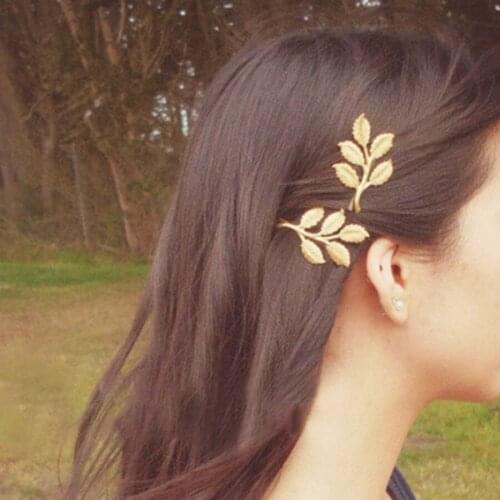 Olive Branch Leaves Hair Clip Elegant Design Snap Barrette Stick Hairpin Hair Styling Accessories Beautiful Bride Hairpin Clip