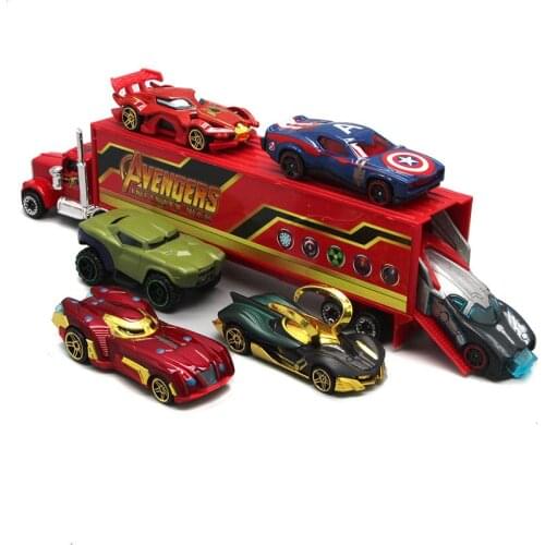 7PCS Disney Marvel Avengers Pixar Car Lightning McQueen Jackson Storm Mack Uncle Truck 1:55 Diecast Metal Car Boy Christmas Gift