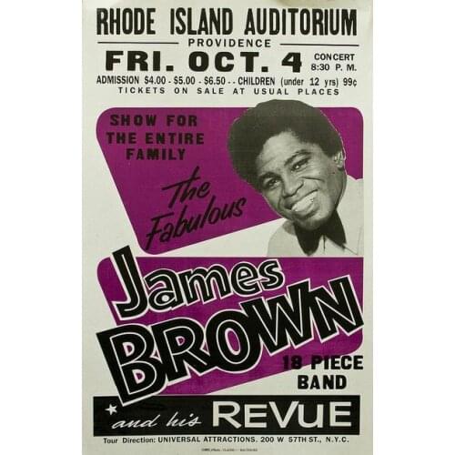 Letrero metálico de estaño para pared, cartel de James Brown, 1960s