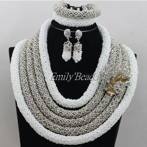 Fashion African Wedding Crystal Beads Big Nigerian Costume Jewelry Set Bridal Necklaces Jewelry Set Fuchsia Free Shipping AMJ937