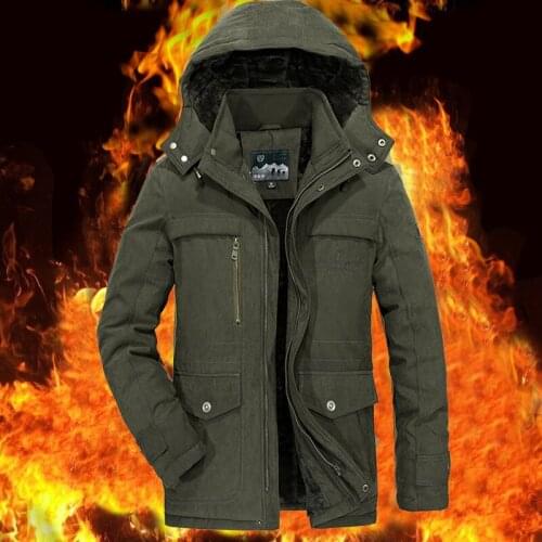 Against -20 Degree Winter Parka Jacket Men Thick Warm Windbreaker Dad Coat Fashion Hooded Collar Wool Liner Hommes Veste M-5XL