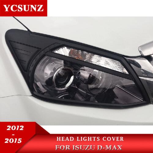 Headlight Covers Lamp Hood For Isuzu d-max Pick Up Accessories Headlamp Cover For Isuzu d-max 2012 2013 2014 2015 Ycsunz