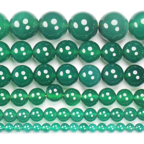 Natural Smooth Green Aga te 4-14mm Round Beads 15inch ,Wholesale For DIY Jewellery Free Shipping
