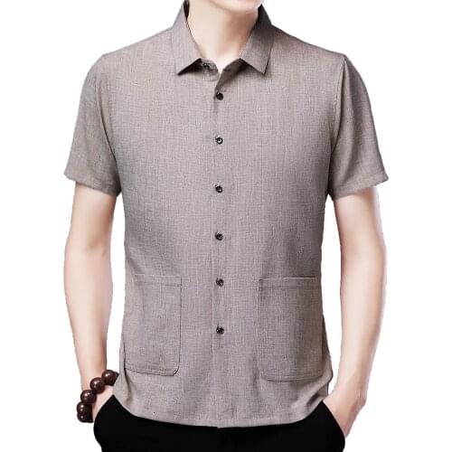 2021 new big poeket solid mens shirts for men clothing fashion summer short sleeve shirt luxury dress casual clothes jersey 718