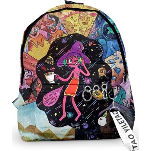 2021 New Arrival The Midinght Gospel Oxford Fabric One Shoulder Keychain Backpack Printed Casual Student School Bag