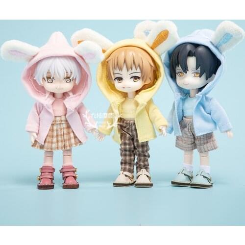 Obitsu11 baby clothes rabbit ears big hat 12 points BJD round is Molly baby clothes 8 points baby clothes