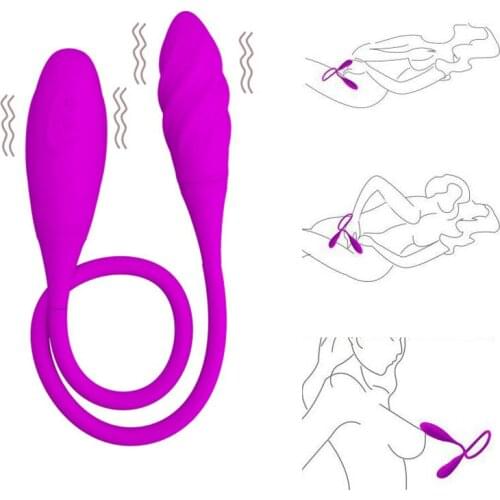 Rechargeable Dual Vibrator 7 Speeds Double Head Jump Egg Bullet Dildo Vibrator Anal Butt Plug Adult Sex Toy For Couple Men Women