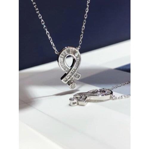 Simple and Fashionable AAAA Zircon Geometric Clavicle Chain Hollow Pendant Student Micro Inlaid Heart-shaped Necklace