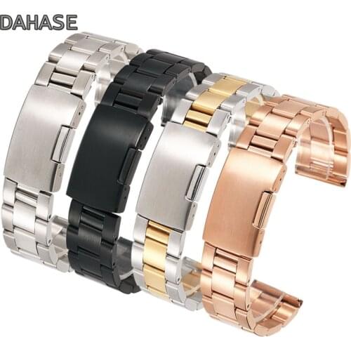 18mm 20mm 22mm 24mm 26mm 28mm 30mm Stainless Steel Watch Band Solid Classic Metal Strap Watchband for Wrist Watch with Pins