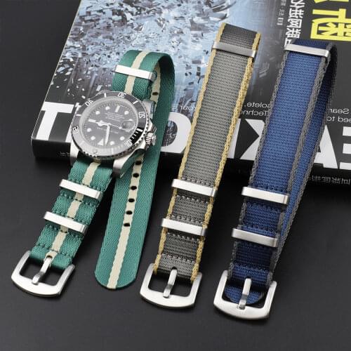Nylon Seatbelt Watch Band 20mm 22mm High Quality Nato Strap James Bond Military Wristband for Watch Replacement