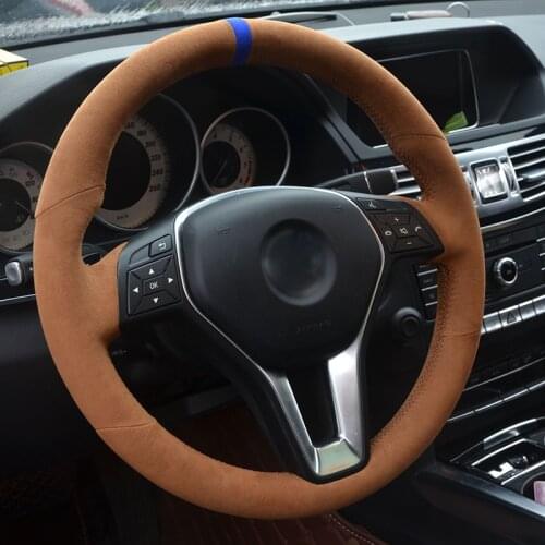Alcantara Hand-stitched Steering Wheel Cover for Mercedes-Benz A-Class 2013-2015 B-Class 2011-2014 CLA-Class 2013 2014