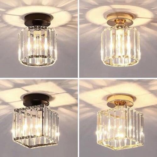 Modern Led Ceiling Light Crystal Gold Black Iron Ceiling Lamp Living Room Bedroom Kitchen Ceiling Lighting Fixtures Home Decor