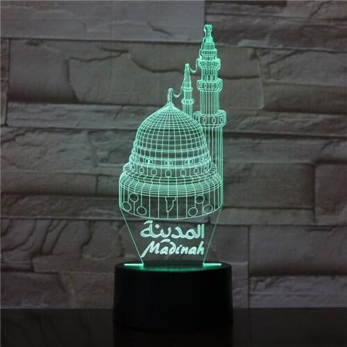 7 Color Changing Usb Gift Led 3D Vision Building Night Lights Creative Castle Modelling Touch Button Desk Table Lamp Decor 1562