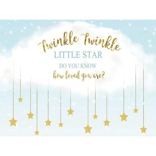 Twinkle Twinkle Little Star Cartoon Cloud Star Party Backdrop Baby Shower Room Decor Photo Booth Studio Prop
