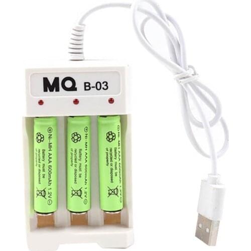 Universal USB Output 3 Slot Battery Charger Adapter For AA / AAA Battery Rechargeable Quick Charge Battery Charging Tool