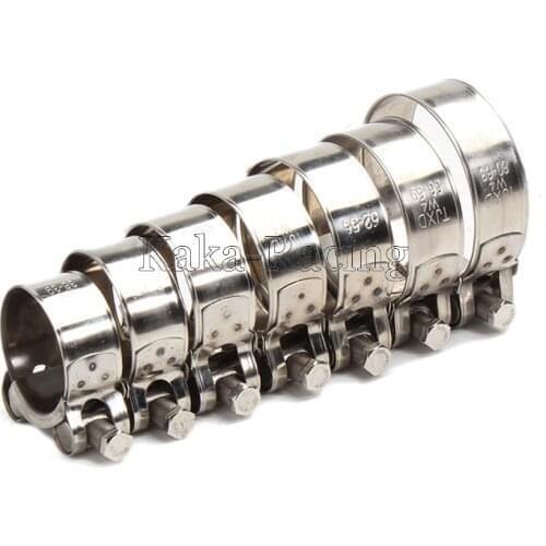 Universal 17mm-130mm Duty 100% Stainless Steel Motorcycle Exhaust Banjo Clamp Clip For Slip-on Type Motorcycle Muffler Silencer