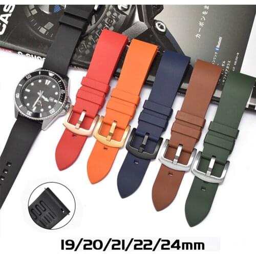 19mm 20mm 21mm 22mm 24mm Fluoro Rubber Watch Strap Quick Release Sport Diving Silicone Wrist Band Bracelet for Huawei Watch GT 2