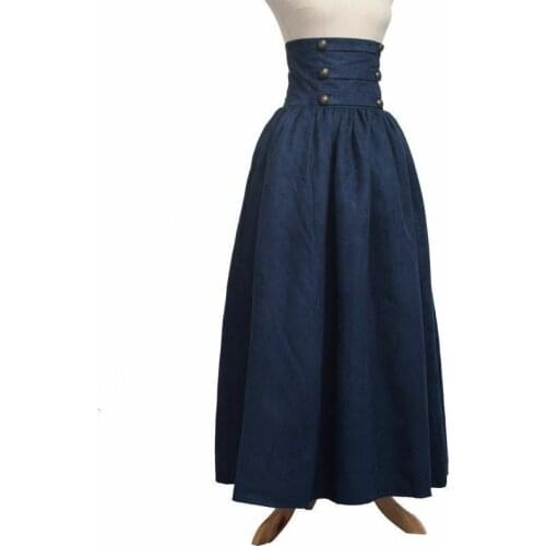 2021 Hot 4 Colors Lady High Waist Ruffle Skirt Steampunk Walking Skirt