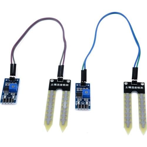 2pcs Durable Precise Soil Moisture Sensor Hygrometer Detection Module 3.3V-5V With Wires 65*20*8mm Mayitr
