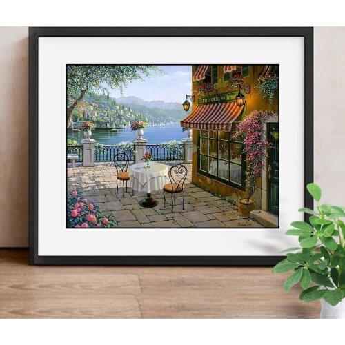 Nabi Diamond Embroidery Landscape Round Full Drill Diamond Painting Picture Of Rhinestone Mosaic Living Room Decoration