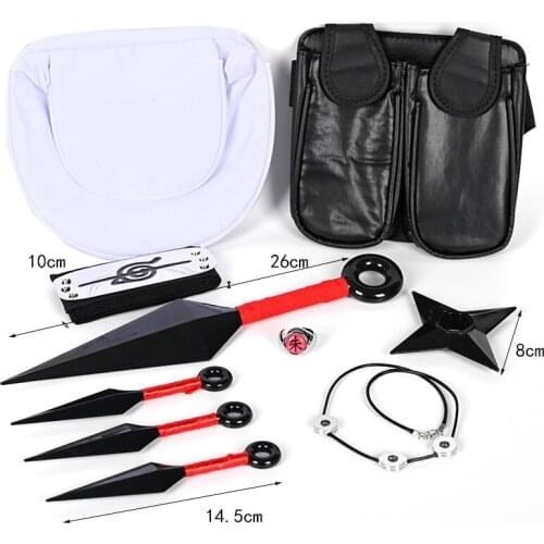 Anime Kakashi Headband Cosplay 2021 Accessories Toys Props Collect Itachi Akatsuki Ring Necklace Sword In Hand Ninjathrow Set