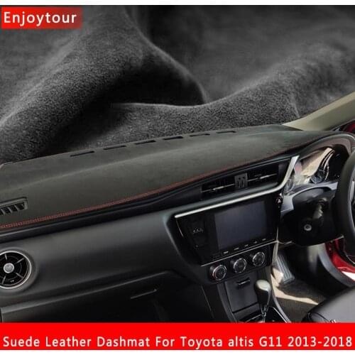 Car-styling Suede Leather Dashmat Dashboard Cover Pad Dash Mat Carpet For Toyota corolla altis g11 2013 2015 2016 2017 2018