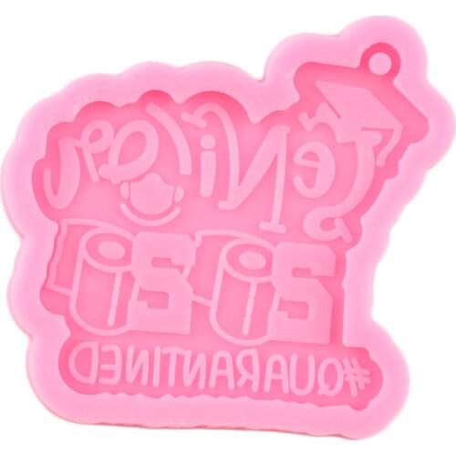 Shiny Glossy Quarantine Keychain Mould Seniors Toilet Paper Silicone Epoxy Resin Mold Necklace Jewellery Making Pendant Moulds
