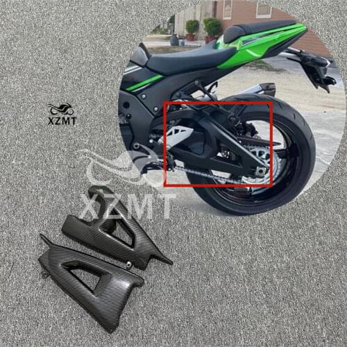 For Kawasaki ZX10R ZX 10R 2011-2019 Motorcycle Swingarm Cover Fairing Swing Arm Protection Carbon Black
