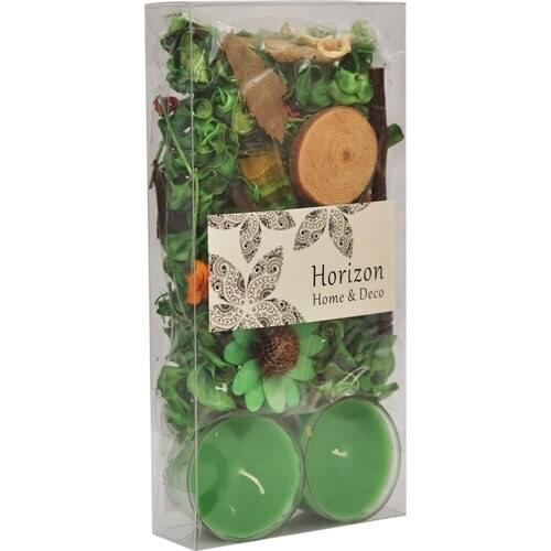 Horizon Candle Capsule Candle Apple scented 2'li package and Dry Flower Set