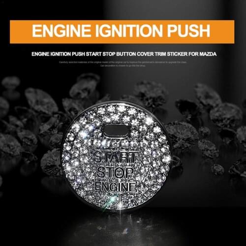 Engine Ignition Push Start Stop Button Cover Trim Sticker For Mazda Accessories Engine Start Stop Button Ring Trim Diamond Cover