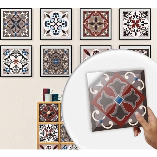 Creative Moroccan Style Hard Tiles Wall Sticker Kitchen Bathroom Tables Art Mural Waterproof & Oil-proof Ceramics PVC Wallpaper