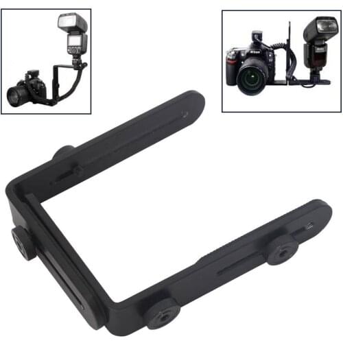 Camera Flash Mount Bracket - Dual L Shaped Bracket Holder Mount for Camera flash