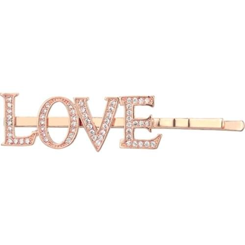 Lateefah Custom Letter Fashion Crystal Hairpin for Women Girls Shiny Rhinestones Letters Hair Clips Hair Styling Accessories