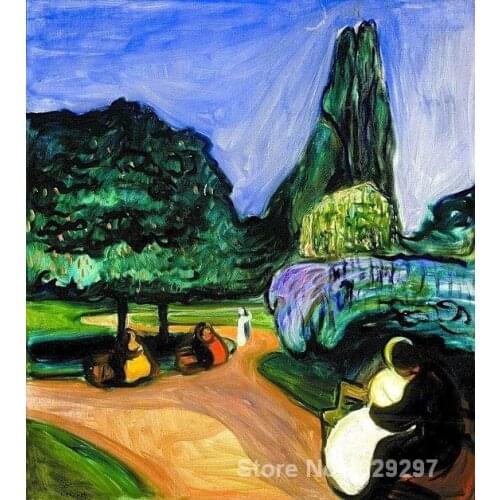 Summer Night in Studenterlunden Edvard Munch reproduction art High quality Handpainted