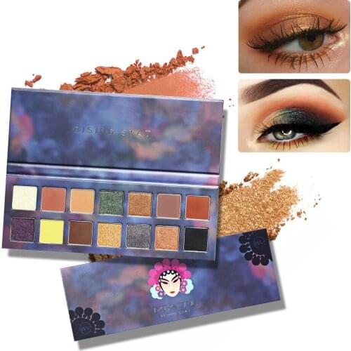 Miaool-MN119 Makeup Set, Glitter Eyeshadow, Chinese Flavor, 14 Colors, Earth, Nude, Sunset, Waterproof