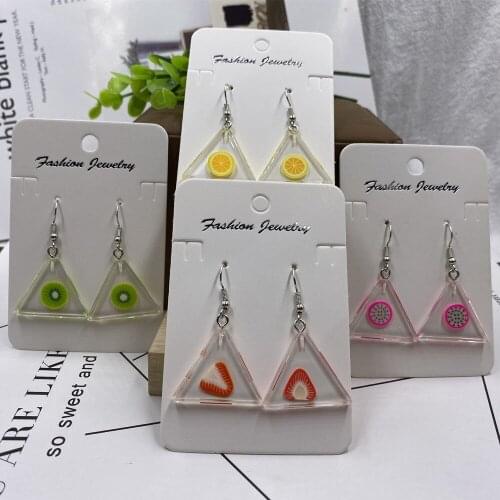 Fashion Acrylic Cute Fruit Earrings Strawberry Pitaya lemon kiwifuit fruit Earrings For Cool Women Girl Friendship Gifts