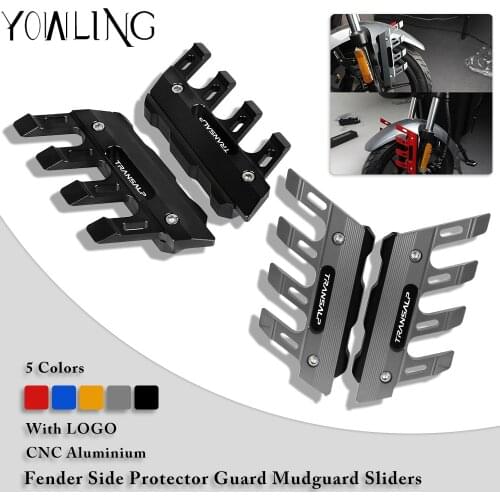 Motorcycle CNC Front Fender Side Protection Guard Mudguard Sliders FOR HONDA TRANSALP 600 650 700 750 XLV 600 650 700 TRANSAL
