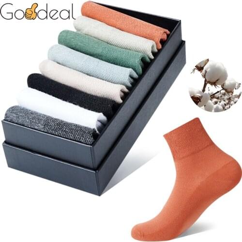 4 Pairs Men Cotton Socks High Quality Casual Breathable Male Solid Solor Comfortable Business Ankle Socks Soft Simple Fashions