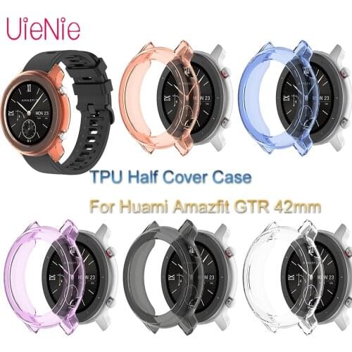 TPU Soft Rubber Half-Inclusive Protective Case Cover For Huami Amazfit GTR 42mm Smart Watch Dustproof Anti-Drop Frame Shell