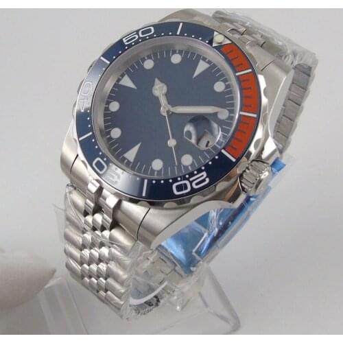 NEW Arrival 40mm Sterile Dial Sapphire Glass Date Luminous Ceramic Bezel MIYOTA 8215 Automatic Movement Mens Watch